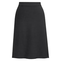 Glonme dame midi suknja pletene suknje visoki struk praznični rastezljivi labavi u boji tamno siva 2xl