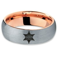 Tungsten šerif zamenik Ovlaci za grebene badge Barster Muškarci Žene Udobne cipele 18K Rose Gold Dome