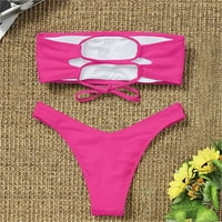 Ženski bikini High Struk-gumenjak Tummy Coleit kupaći kostimi kupaći kostimi za žene sa podzemnim plusom