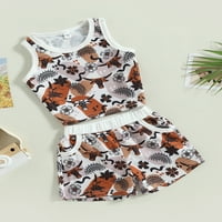 Baby Boys Ljetna odjeća setovi slatka slova Print The Print majica bez rukava bez rukava + hlače od plaže