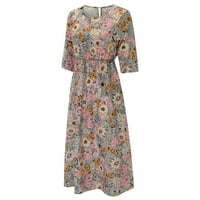 Haljina od Aaiaymet Plus Veličina za žene Ležerne prilike Ležerna boemska cvjetna haljina s džepovima