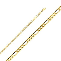 Jewels 14k žuta zlatna ogrlica lanca Figaro sa kopčom za kandžu jastoga