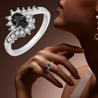 Prsten za žene Srebrni rhinestone sjajni muški ženski prsten