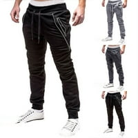 Ležerne prilike Jogger Pant Muškarci Zip Jogging Slim-Fit Sport Workout Pantalone za trenerke