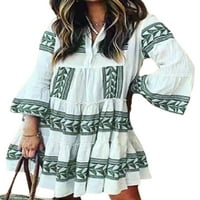 Avamo Žene Ležerne prilike kratki košulja haljina s rukavima V izrez Ljetni ljuljački mini sandress