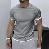 Caveitl muns casual majice, muške majice kratkih rukava okrugli vrat Pulover casual sportske fitnes majice Top bluze siva