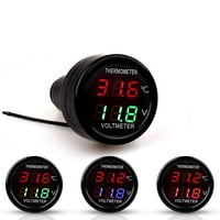 UPOSAO Car Digital voltmeter USB 2.1A Temperaturni merač monitora Ispitivač instrumenta za ispitivanje