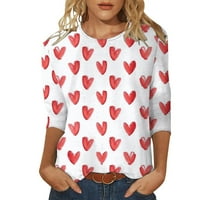 Majica za Valentines Ženska ljubav Love majica Ispis Tree Think Grafički grafički tee vrhovi