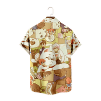 Fnyko muške i dječake havajske košulje Gin Tama Anime casual shortsleeve gumb-dolje Havajske majice Ležerne košulje za njega