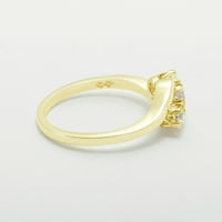 Britanci napravio 14k žuto zlatni kubični cirkonijski ženski Winmens Obećani prsten - Opcije veličine