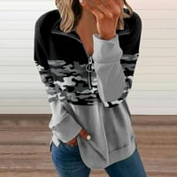 Ženske plus veličine Top pada hladnih ramena Thirsps izdubljeni V izrez hladnog ramena tunika tunika košulja džemperi sive m