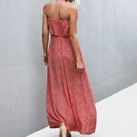 Miayilima Ljetne haljine za žene Ženska ljetna casual haljina za tube Plaža Cvjetni ispis Slit Loatchy