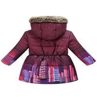 Cindysus Girls Fuzzy Fleece jakna Cijeli zip kaput cvjetni ispis zimski leptir tiskani duksevi Puffer