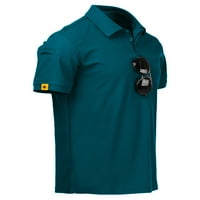 Muške polo majice kratki rukav Slim Fit Moisture Wicking polo majice za muškarce na otvorenom taktički sportovi Golf polo majica tamno plava l