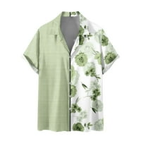 Sdjma Muškarci Ležerne tipke Color Block Hawaii Print sa džepom Bluza s kratkim rukavima