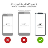 Case za razlikovanje za iPhone XS - Custom Ultra tanka tanka tvrda crna plastična pokrivača - crveno
