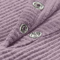 Singreal ženski kratki rukav V izrez rebrasti pleteni gumb T majice Henley Solid Color Ljetni vrhovi