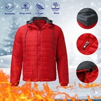 Yubnlvae kaputi za muškarce Muška jesen i zimska slobodno vrijeme plus veličine Šešir Zip džep pamučni jakni kaput gornja bluza crvena
