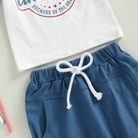 TODDLER Baby Boy odjeća Kratki rukav Pisma ispis majica Top Hotchas setovi letnje 4. jula Outfit