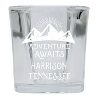 Harrison Tennessee suvenir laserski gravirani kvadratni bazni alkoholni piler Shot Glass Avantura čeka