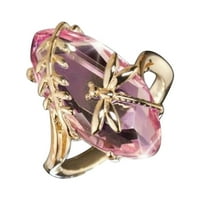 Yueulianxi Fashion Jednostavni zlatni biserni dijamantni cirkon dame prsten za prsten zvona