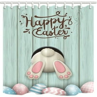 Crtani smiješni zeč drveni priart uskršnje jaje pysanka Osterei poliester tkanina kupaonica za zavjese