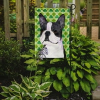 Caroline's blaga SS4447-Zastava-roditelj Boston Terrier St. Patrickov dan Shamrock Portret zastava, višebojni