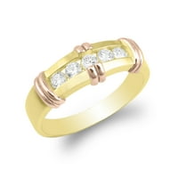 Jamesenny dame 10K boja žuti zlatni vjenčani pojas CZ Veličina prstena 4