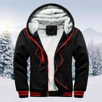 Guvpev muški hoodie zimski topli villus patentni patentni džemper jakna za jaknu jakna - crna l