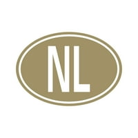 Nizozemska ovalna naljepnica naljepnica Die Cut - samoljepljivi vinil - Vremenska zaštitna - izrađena u SAD - Mnogo boja i veličina - Kod države NL