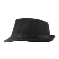 Farfi Men Solid Color Wide Brim Fedora Felt Hat Panama Cap Boater Ljetna plaža Sunhat