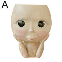 Ljudsko lice vaze ukrašavanje velikih očiju lutka resov saksija za kućna dekor dodatna oprema za skladištenje