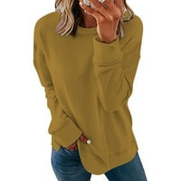 Pad čišćenja Žene Duge rukave Ležerne košulje sa okruglim vratnim kratkim rukavima, pulover od labavih tunika