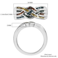 Trgovina LC Sterling Srebrna žuta Dijamantna baguette Klasterski prsten Platinum pozlaćeni poklon nakit