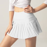 Ženske kratke hlače za ljeto, žene visoki struk čvrsta boja lažna dvije suknje za tenis vanjske suknje