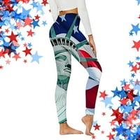 Ženske hlače uske joge Dan nezavisnosti Ispis tiskane sportske ležerne modne pantalone
