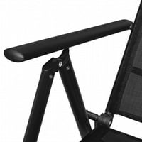 Solse savidljive stolice aluminijum i tekstileni crni naslon podesiva vanjska stolica za trpezariju