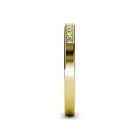 Žuta i bijela dijamantna kamena svadbena traka sa milgrainskom radom 0. CT TW u 14K žutom zlatu. 3,5