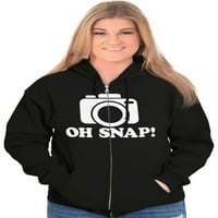 OH Snap Shot Fotografija Fotograf Zip Up Hoodie Muške ženske brine o ženama L