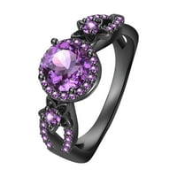 Prstenovi za žene Žene Drage kamenje stvorilo ametist vjenčani angažman obećanja za modne prstenove legure ljubičaste