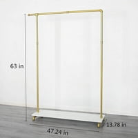 Zlatni odjevni nosač stalak za odjeću s drvenim policama zaslona za skladištenje za skladištenje ili