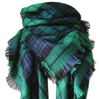 DNDKILG Womens Božić Veliki šal Poncho Cover Up Bobet Dame Pashmina Provjeri plaćeni zimski škotski tartan šalovi za žene za žene, prevrnuti se ormar zelena