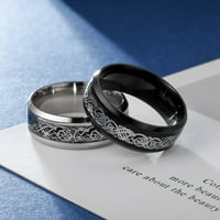 Muškarci Glossy Jednostavni nakit Pribor Zmaj Uzorak užareni prsten za upoznavanje