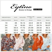 Eytino Womens Plus Veličina Boho cvjetni vrhovi za print prevelikih majica i vrhova dugih rukava