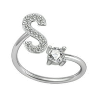 Botrong prstenovi za žene Izvrsna moda Engleski abecedni stil pisma prstena modnog bakrenog prstena