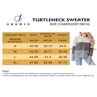 Ženski pulover džemperi Brown Chunky pletene vrhove Bluze dugih rukava prevelizirani džemper m