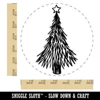 Ručno izvučeno Božić zimzeleno drvo sa starkom samo-inkingom gumenim mastilom za mastilo - crna tinta - velika