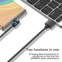 Stup rotacija Brzi kabel za punjenje, 6,5ft najlonska pletenica za punjenje telefona Kompatibilan sa Micro USB-om, tipa C - srebro