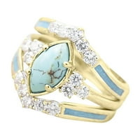 Prstenovi modni prsten za modni prsten prirodni tirkizni dijamantni prstenovi majčinski dan za rođendan poklon nakit za žene Najbolji poklon