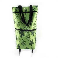 Velika kolica za pranje rublja sa sklopivom stolicom podesivom elastičnom konopom protiv klizanja za namirnice zeleni cvijet